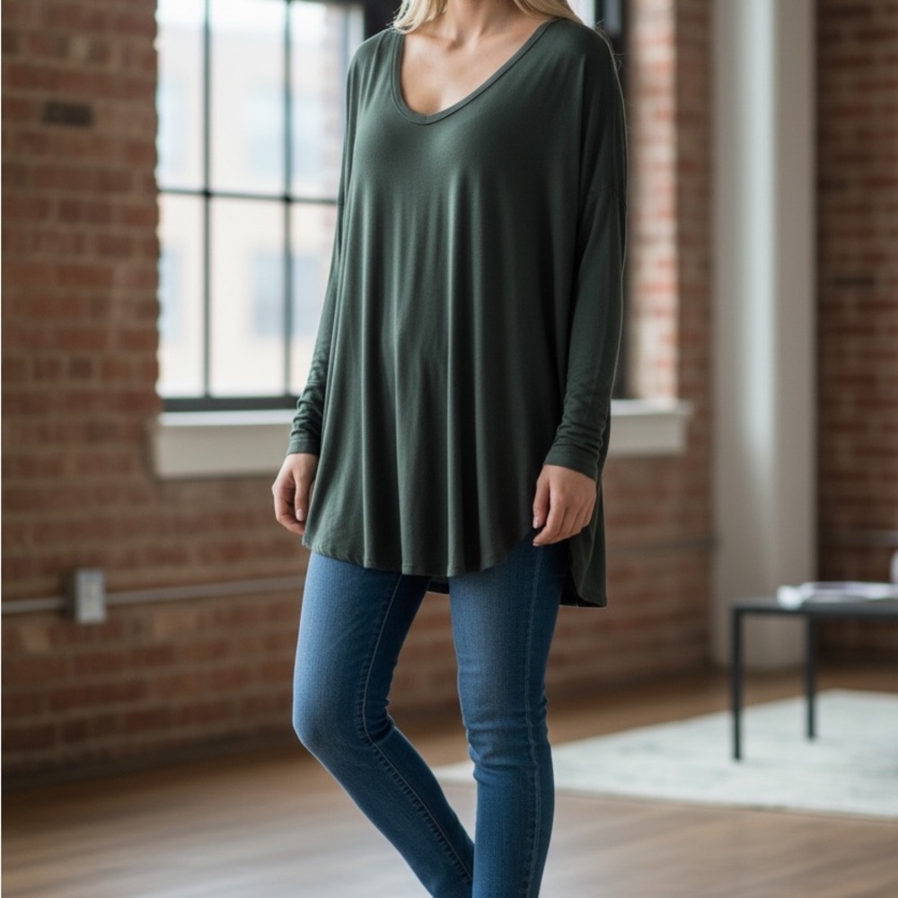 Old Navy Forest Green Tunic Top